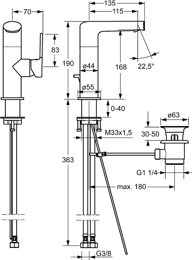 HansaRONDA Einhebelmischer Waschtischbatterie 5526 Chrom
