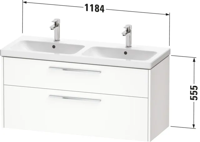 Duravit Waschtischunterschrank für Doppelwaschtisch Wandhängend „D-Code“ 118,4 × 55,5 × 46 cm in Taupe Matt Duravit Waschtischunterschrank für Doppelwaschtisch Wandhängend „D-Code“ 118,4 × 55,5 × 46 cm in Taupe Matt