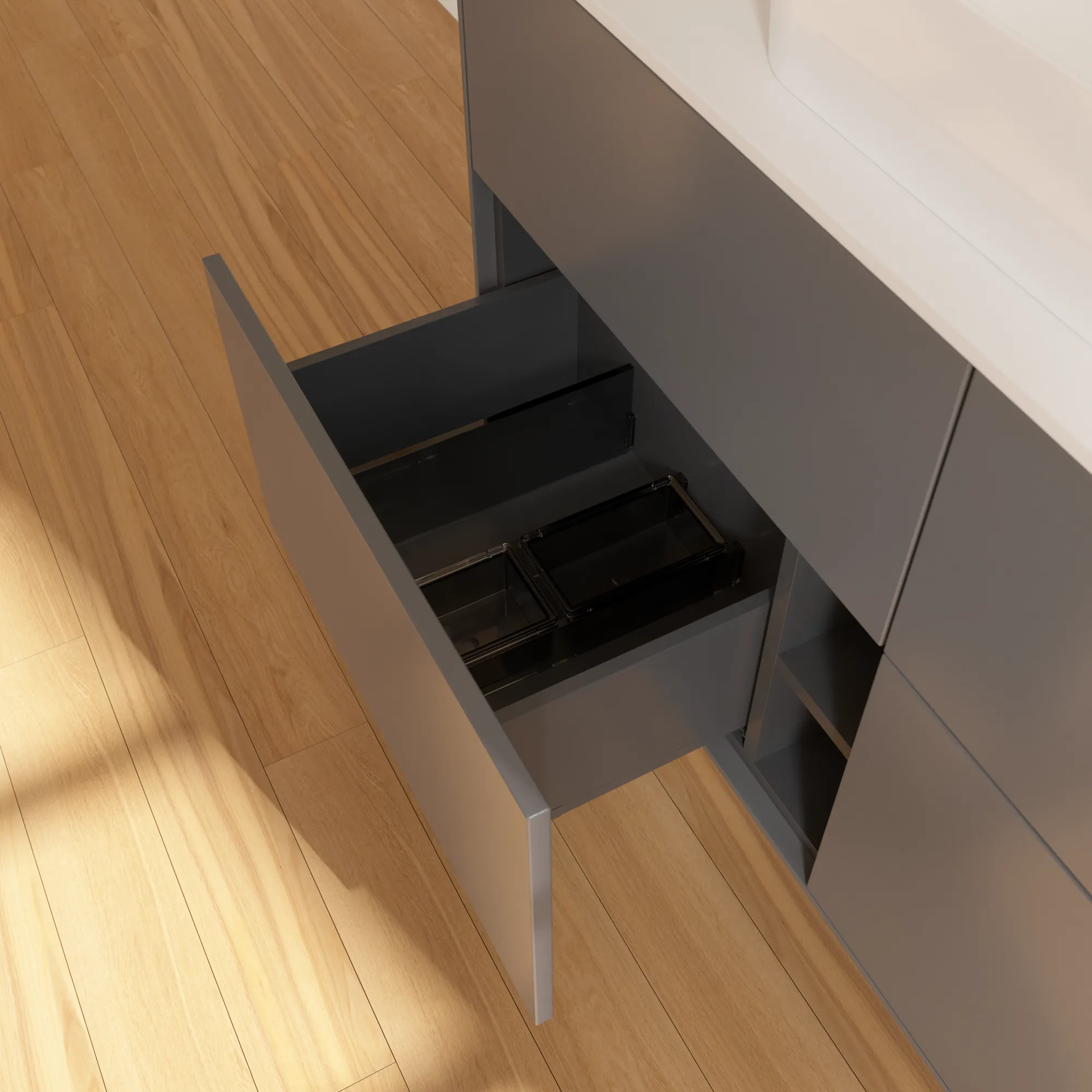 Villeroy & Boch Waschtischunterschrank „Finion“ für Schrankwaschtisch 1200 × 603 × 501 mm Anthracite Matt Lacquer, für Becken mittig, ohne Hahnlochbohrung Villeroy & Boch Waschtischunterschrank „Finion“ für Schrankwaschtisch 1200 × 603 × 501 mm Anthracite Matt Lacquer, für Becken mittig, ohne Hahnlochbohrung