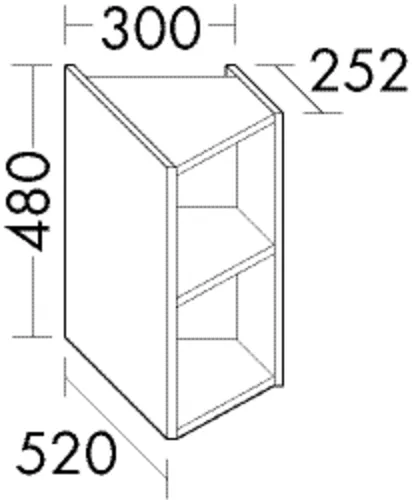 burgbad Hochschrank „Sys30“ 340 × 480 × 560 mm in Weiß Hochglanz