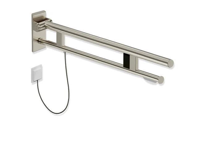 HEWI Stützklappgriff Duo, System 900, Edelstahl PVD, Ausladung 900 mm, E-Ausführung