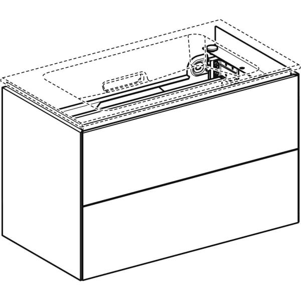 ONE Unterschrank für Waschtisch, mit zwei Schubladen, verkürzte Ausladung: 74.5x46.5x39.5cm, weiß ONE Unterschrank für Waschtisch, mit zwei Schubladen, verkürzte Ausladung: 74.5x46.5x39.5cm, weiß