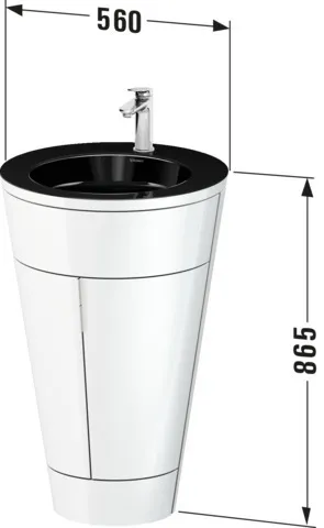 Duravit Waschtischunterschrank bodenstehend „Starck 1“ 56 × 86,4 × 60,5 cm in Schwarz Hochglanz