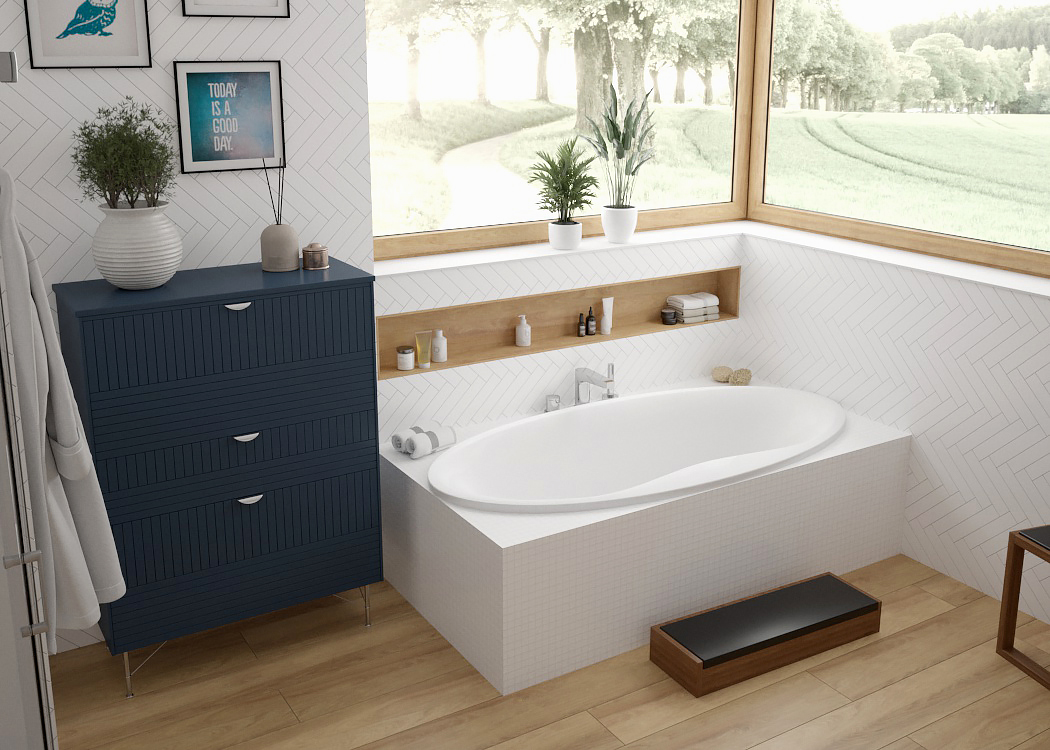 Hoesch Badewanne „Cabo“ oval 185 × 90 cm in 