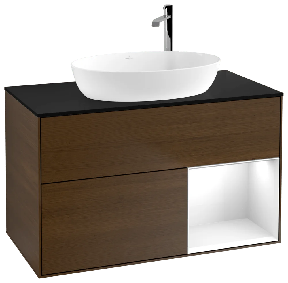 Villeroy & Boch Waschbeckenunterschrank Finion F90, 1000 x 603 x 501 mm, mit Beleuchtung, 2 Auszüge