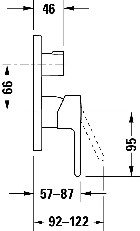 B.2 Einhebel-Wannenmischer Unterputz mitUmstellventil,Ausl.87 Breite 170 mm