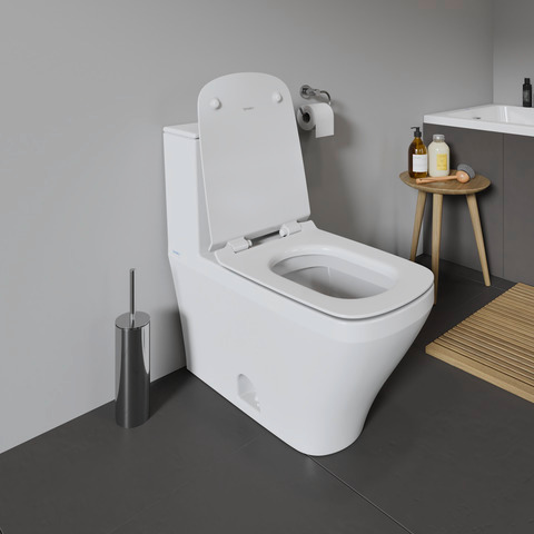 WC-Sitz DuraStyle mit SoftClose Scharniere edelstahl, lang, weiß