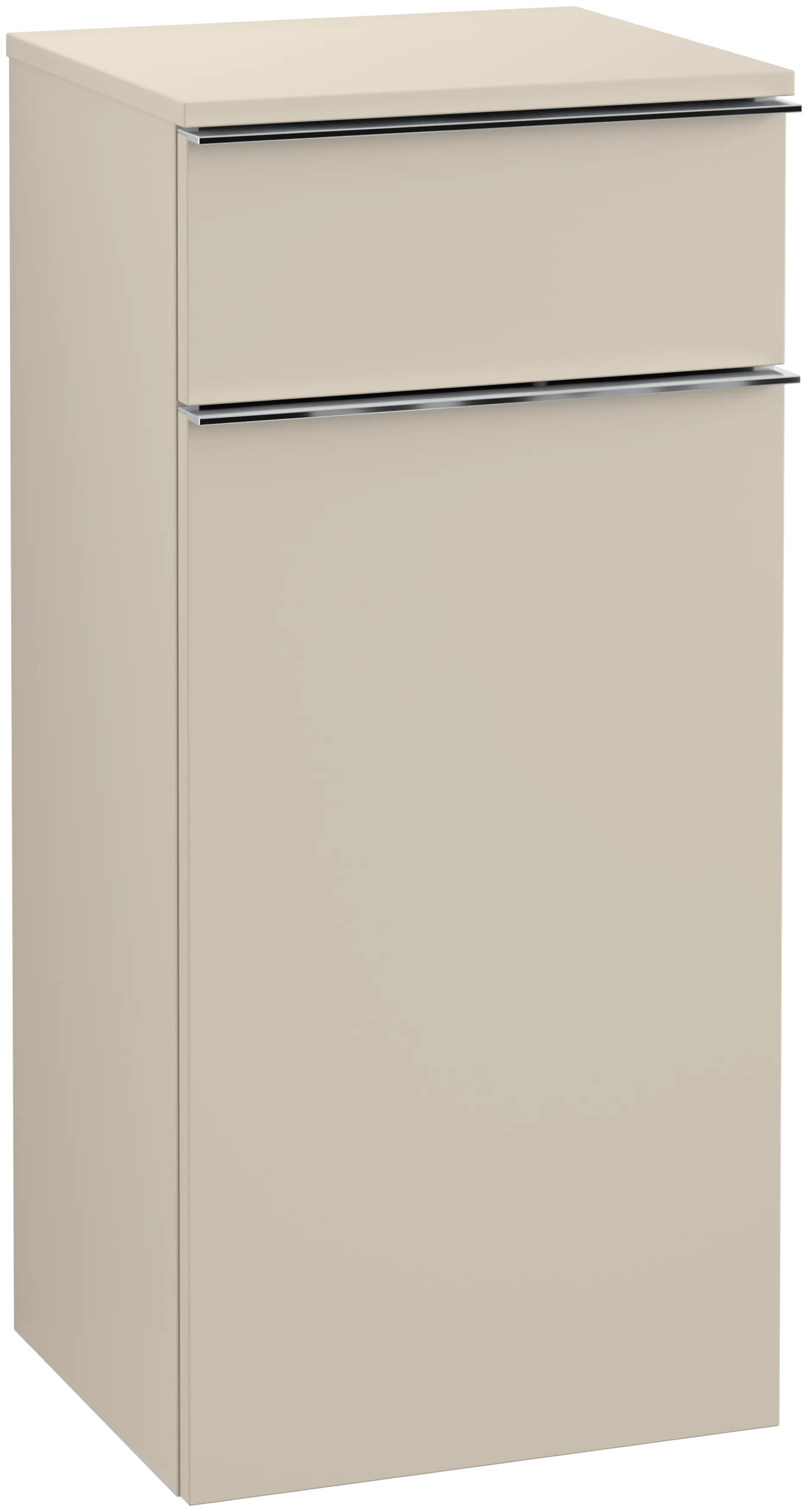 Villeroy & Boch Venticello Seitenunterschrank, Cashmere Grey, 404x866x352mm, 1 Schublade mit SoftClosing und Antirutsch-Boden