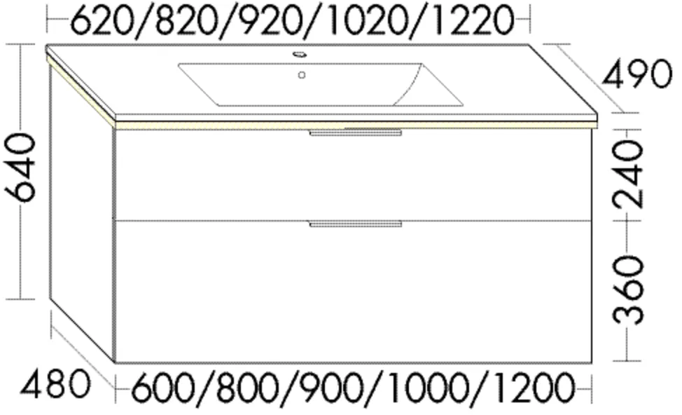burgbad Badmöbelset Keramik-Waschtisch inkl. Waschtischunterschrank „Eqio“ Griffleiste, Schwarz Matt, in Eiche Dekor Cashmere burgbad Badmöbelset Keramik-Waschtisch inkl. Waschtischunterschrank „Eqio“ Griffleiste, Schwarz Matt, in Eiche Dekor Cashmere