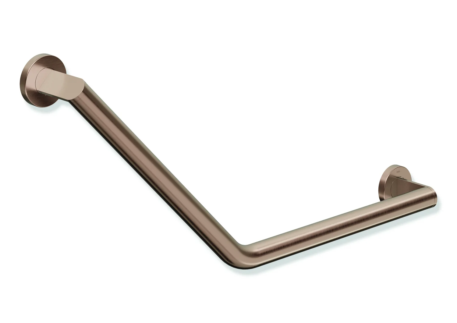 HEWI Winkelgriff System 900, Edelstahl PVD, Kupfer gebürstet, Achsmaße 400 mm x 400 mm, Winkel 135°, Durchmesser 32 mm