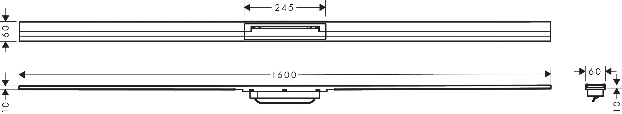 Hansgrohe RainDrain Flex Fertigset Duschrinne 1600 kürzbar, Edelstahl gebürstet Hansgrohe RainDrain Flex Fertigset Duschrinne 1600 kürzbar, Edelstahl gebürstet