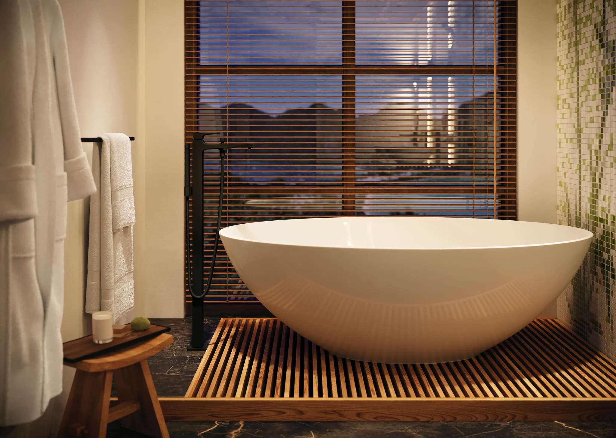 Hansgrohe Metropol Einhebel-Wannenmischer bodenstehend, Mattschwarz Hansgrohe Metropol Einhebel-Wannenmischer bodenstehend, Mattschwarz