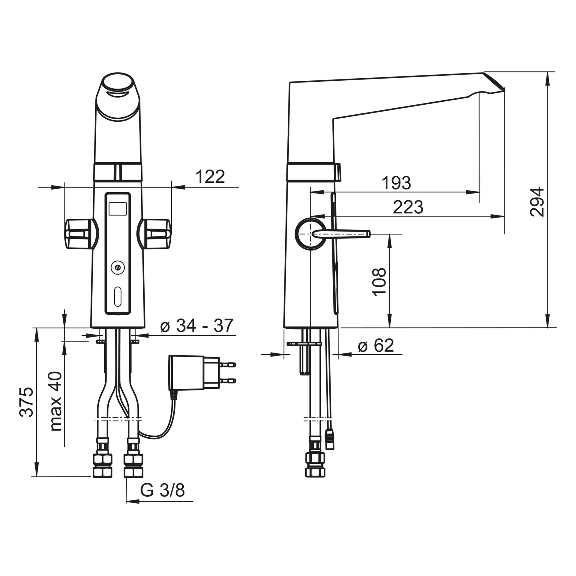 HA Küchenarm. HANSAFIT 6523 230/5 V Ausld. 193 mm DN15 chr