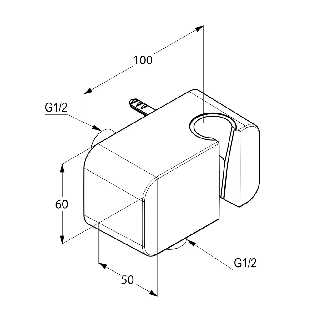Kludi A-QA Wand-Anschlussbogen mit Brausehalter chrom Kludi A-QA Wand-Anschlussbogen mit Brausehalter chrom