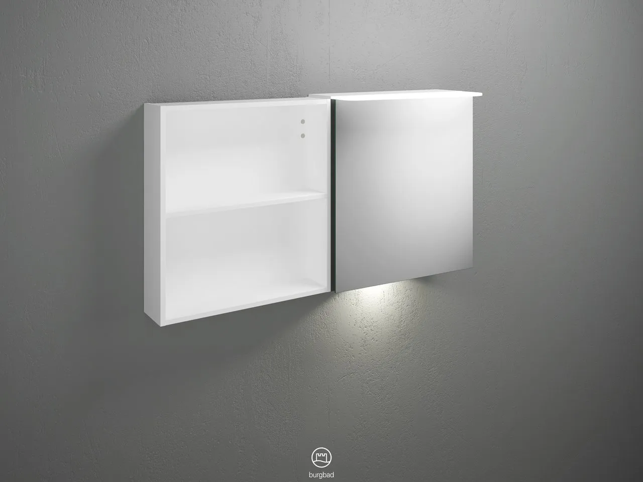 Badu Spiegelschrank SFUC120 von burgbad - 310 mm tief, 1.200 mm breit, 665 mm hoch