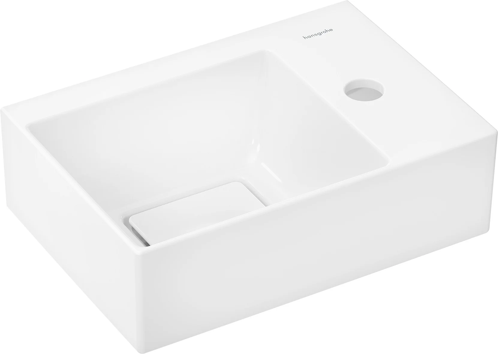 Hansgrohe Xevolos E Handwaschbecken, Keramik, 360x250 mm, glänzend, SmartClean, wandhängend, ohne Überlauf, Hahnloch rechts Hansgrohe Xevolos E Handwaschbecken, Keramik, 360x250 mm, glänzend, SmartClean, wandhängend, ohne Überlauf, Hahnloch rechts