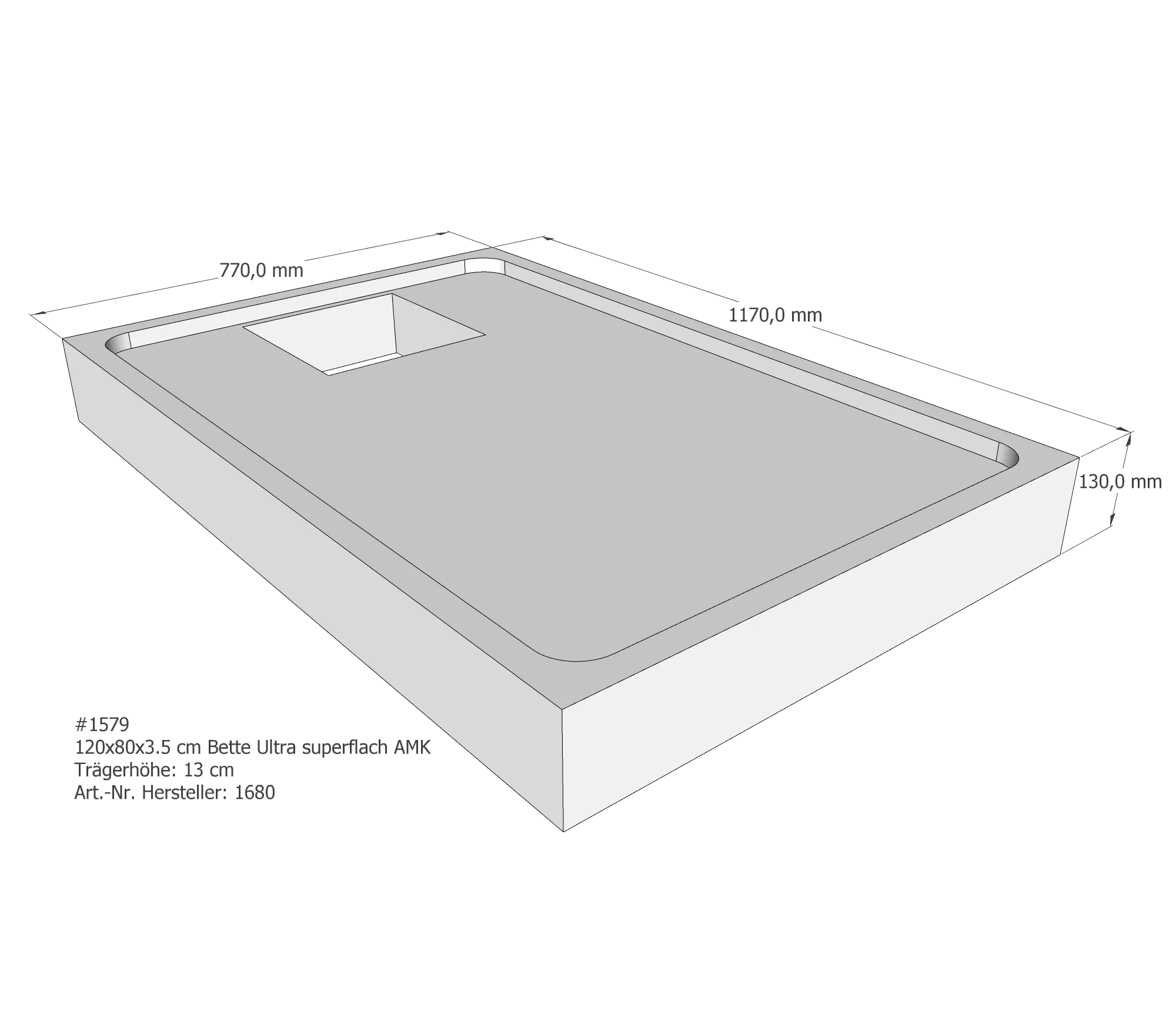 Duschwannenträger für Bette Ultra (superflach) 120 × 80 × 3,5 cm Breite: 80 cm / Länge: 120 cm Duschwannenträger für Bette Ultra (superflach) 120 × 80 × 3,5 cm Breite: 80 cm / Länge: 120 cm