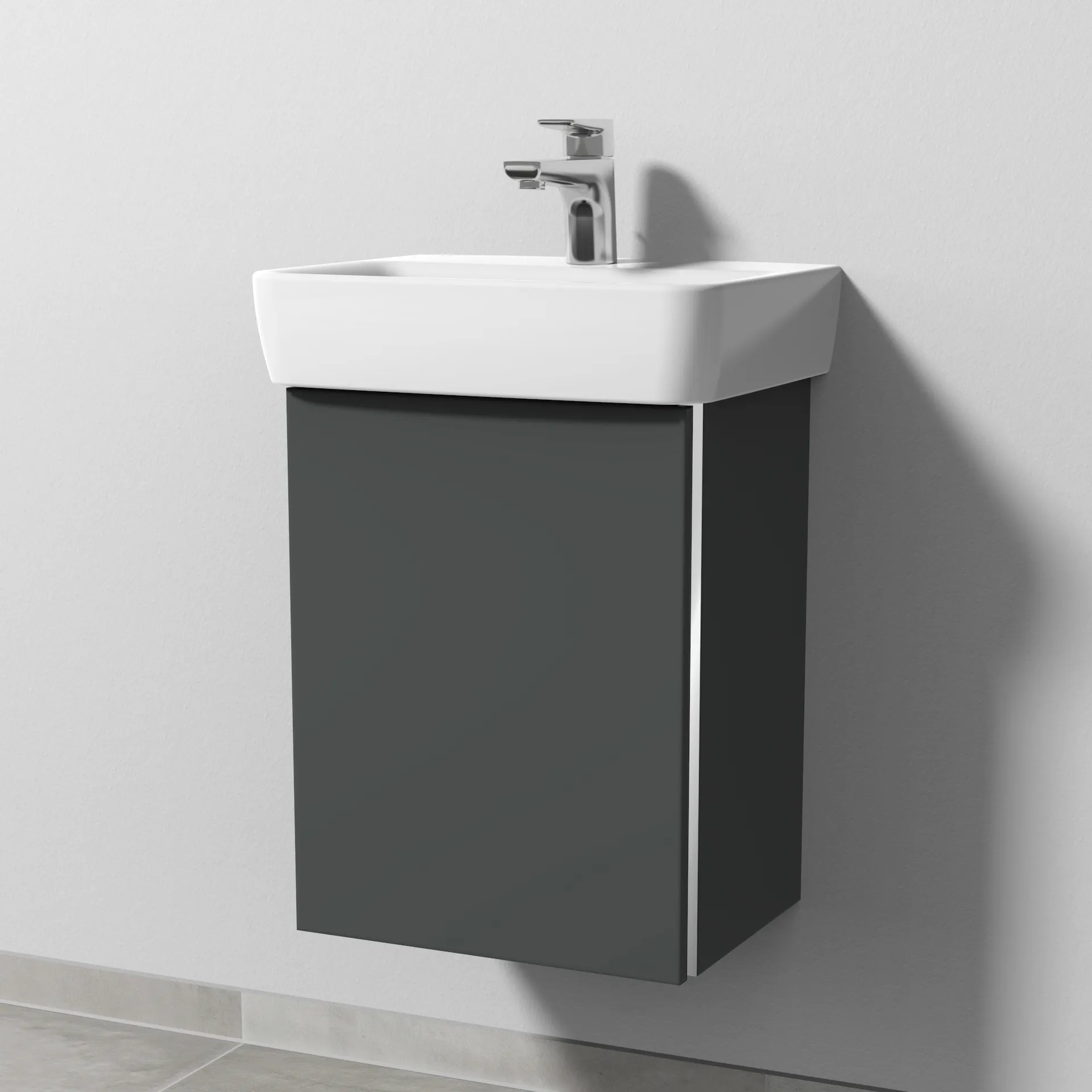 Sanipa Waschtischunterschrank „3way“ 390 × 520 × 302 mm in Anthrazit (matt), Anschlag links Sanipa Waschtischunterschrank „3way“ 390 × 520 × 302 mm in Anthrazit (matt), Anschlag links