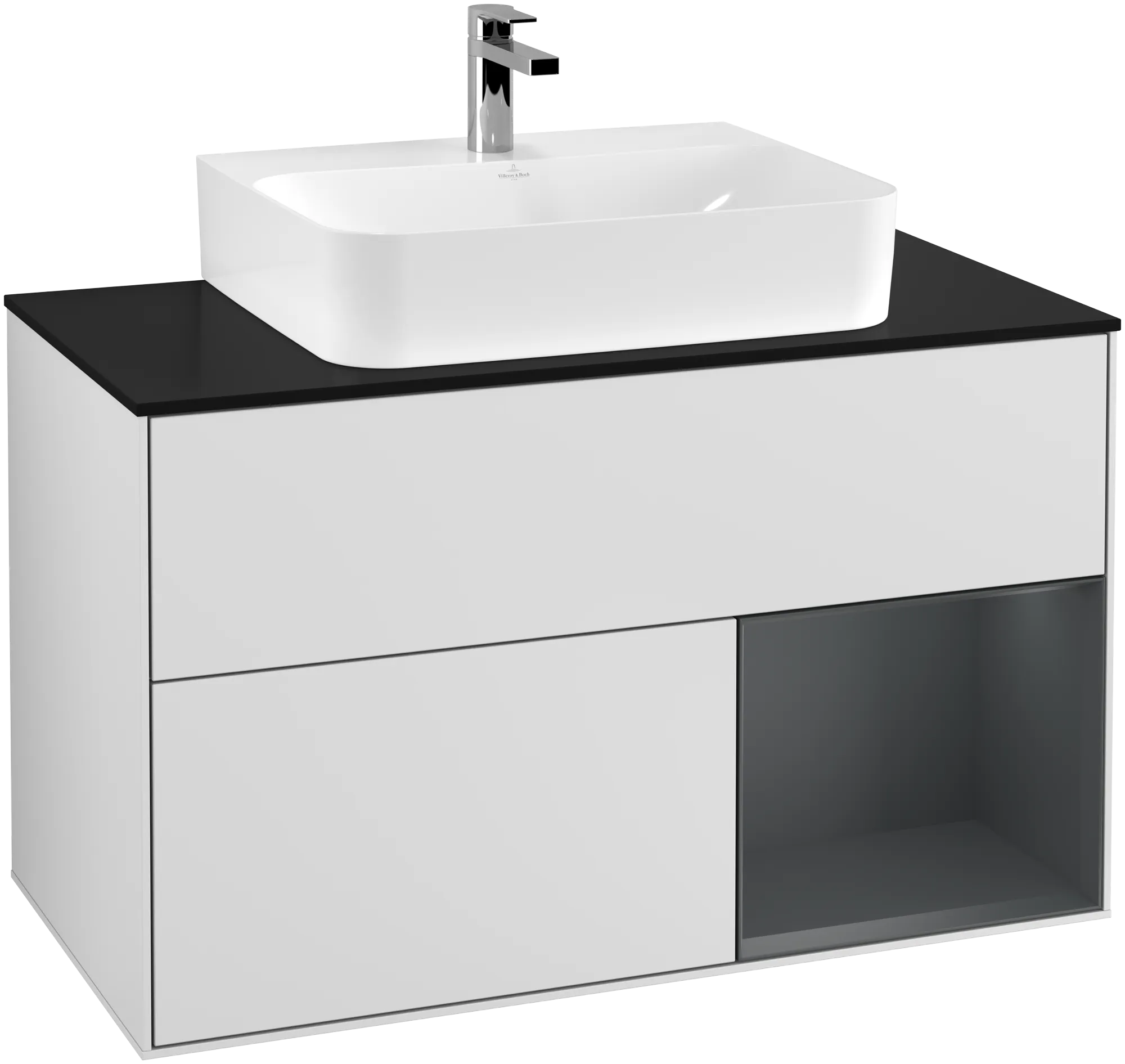 Villeroy & Boch Finion Waschbeckenunterschrank F12, 1000 x 603 x 501 mm, weiß/matt/dunkelblau