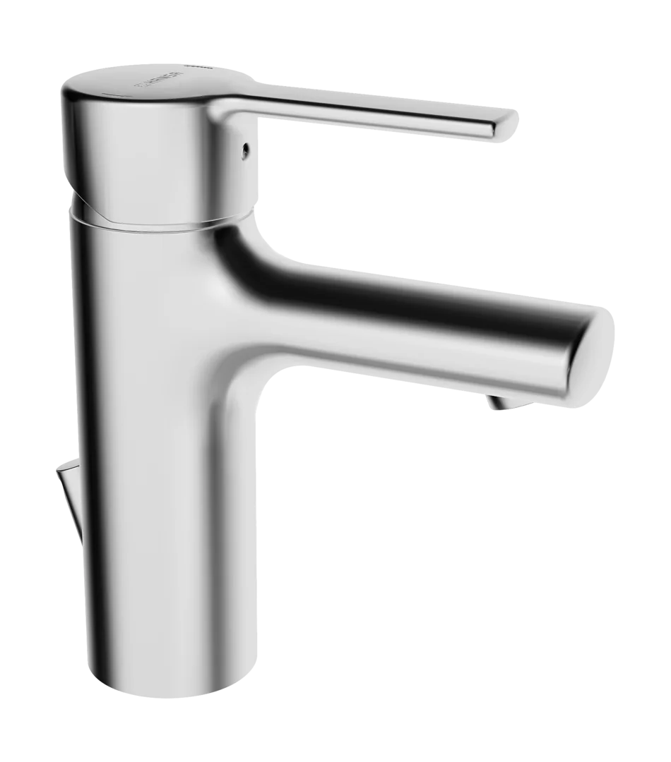 HansaRONDA Waschtischarmatur Einhebelmischer HansaRONDA 0309 Zugstangenablaufgarnitur Ausladung 100 mm DN15 Chrom
