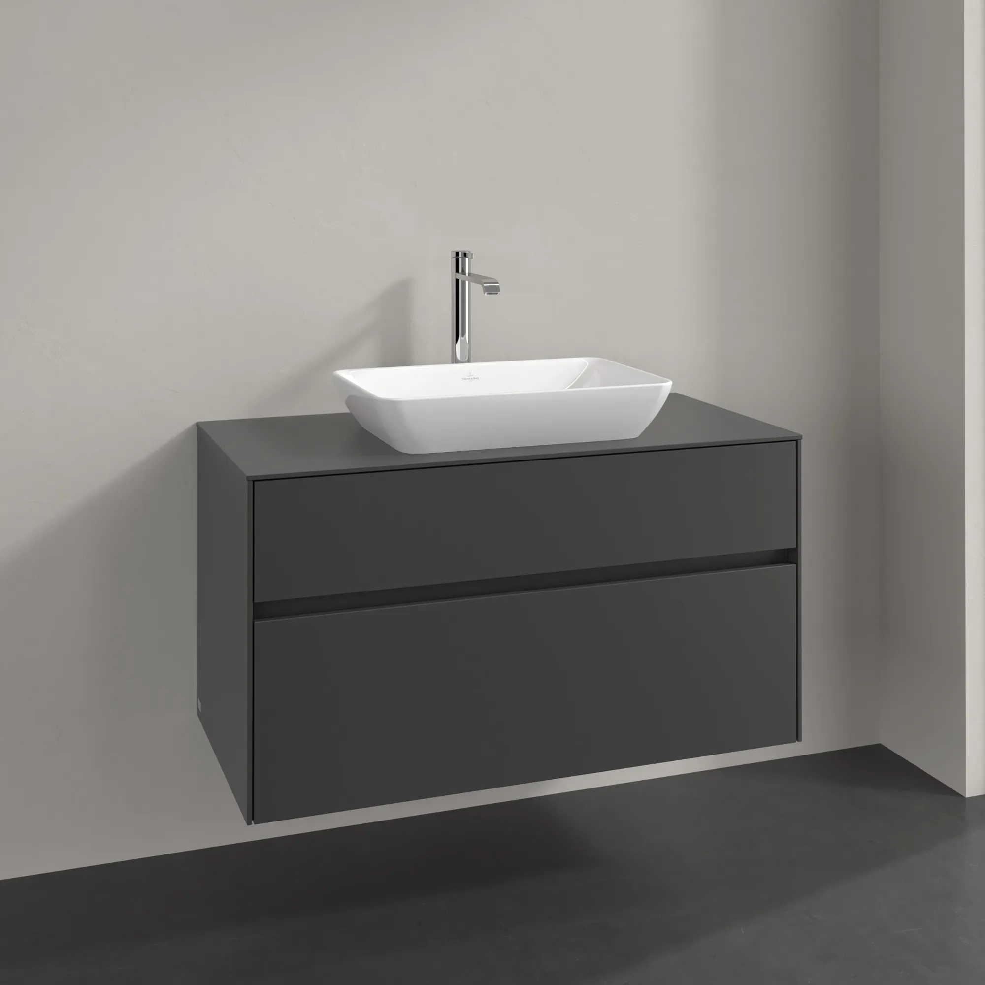 Villeroy & Boch Waschtischunterschrank „Collaro“ 1000 × 548 × 500 mm Graphite, ohne Beleuchtung, für Becken mittig Villeroy & Boch Waschtischunterschrank „Collaro“ 1000 × 548 × 500 mm Graphite, ohne Beleuchtung, für Becken mittig