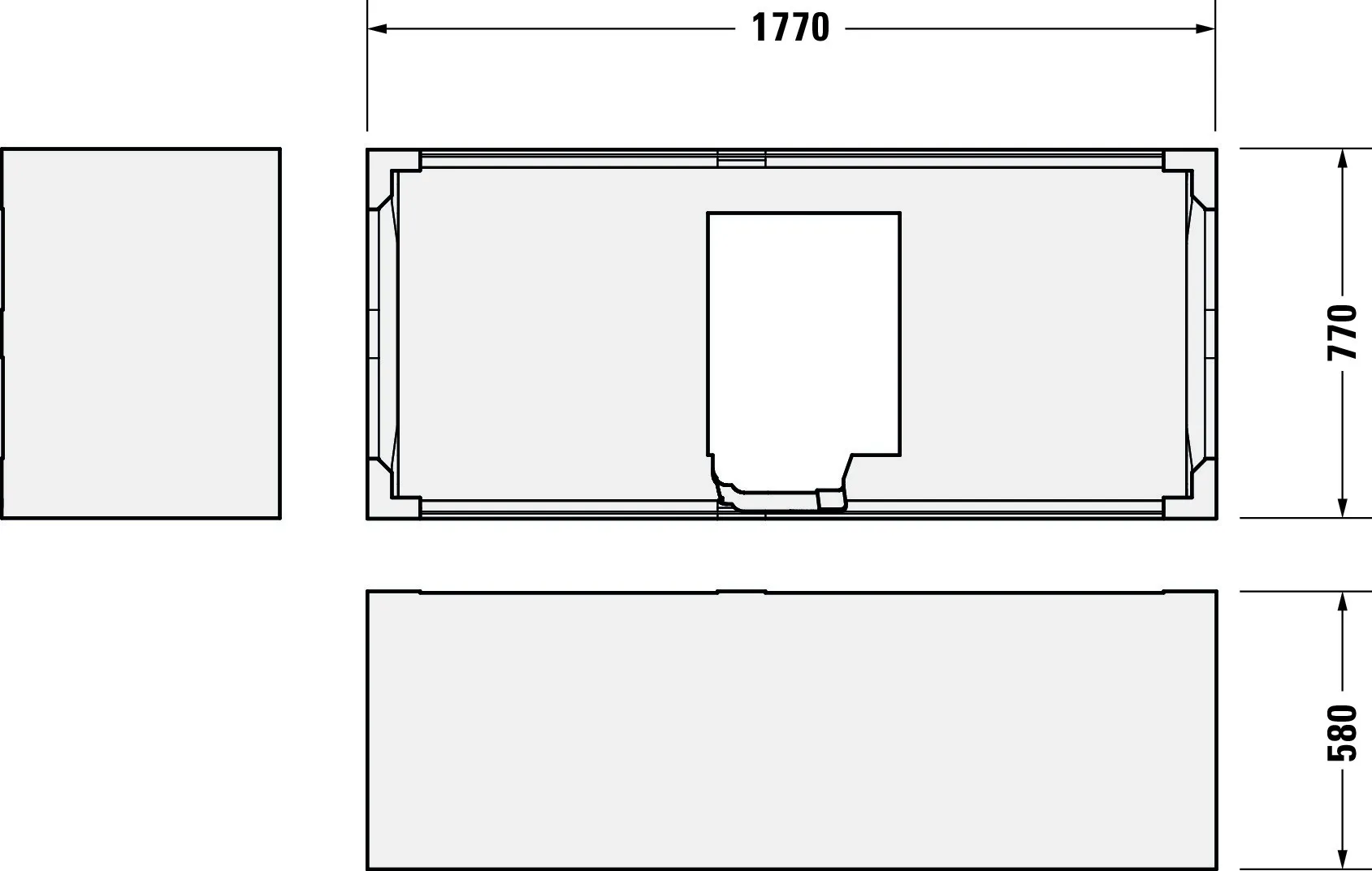 Duravit Badewanne „D-Neo“ rechteck 1800 × 800 mm, Mittelablauf in Weiß Duravit Badewanne „D-Neo“ rechteck 1800 × 800 mm, Mittelablauf in Weiß