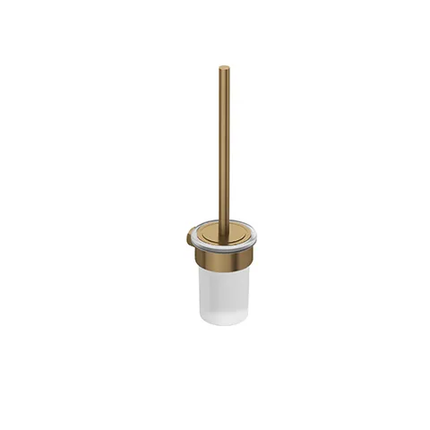 Kludi-VELA R Toilettenbürstengarnitur Brushed Bronze – Wandmontage mit satiniertem Glasbehälter und Metallhalterung Kludi-VELA R Toilettenbürstengarnitur Brushed Bronze – Wandmontage mit satiniertem Glasbehälter und Metallhalterung