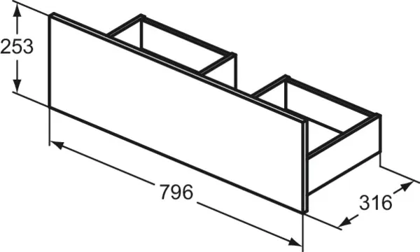 Ideal Standard Eurovit+ Schublade 80 cm Nussbaum geflammt