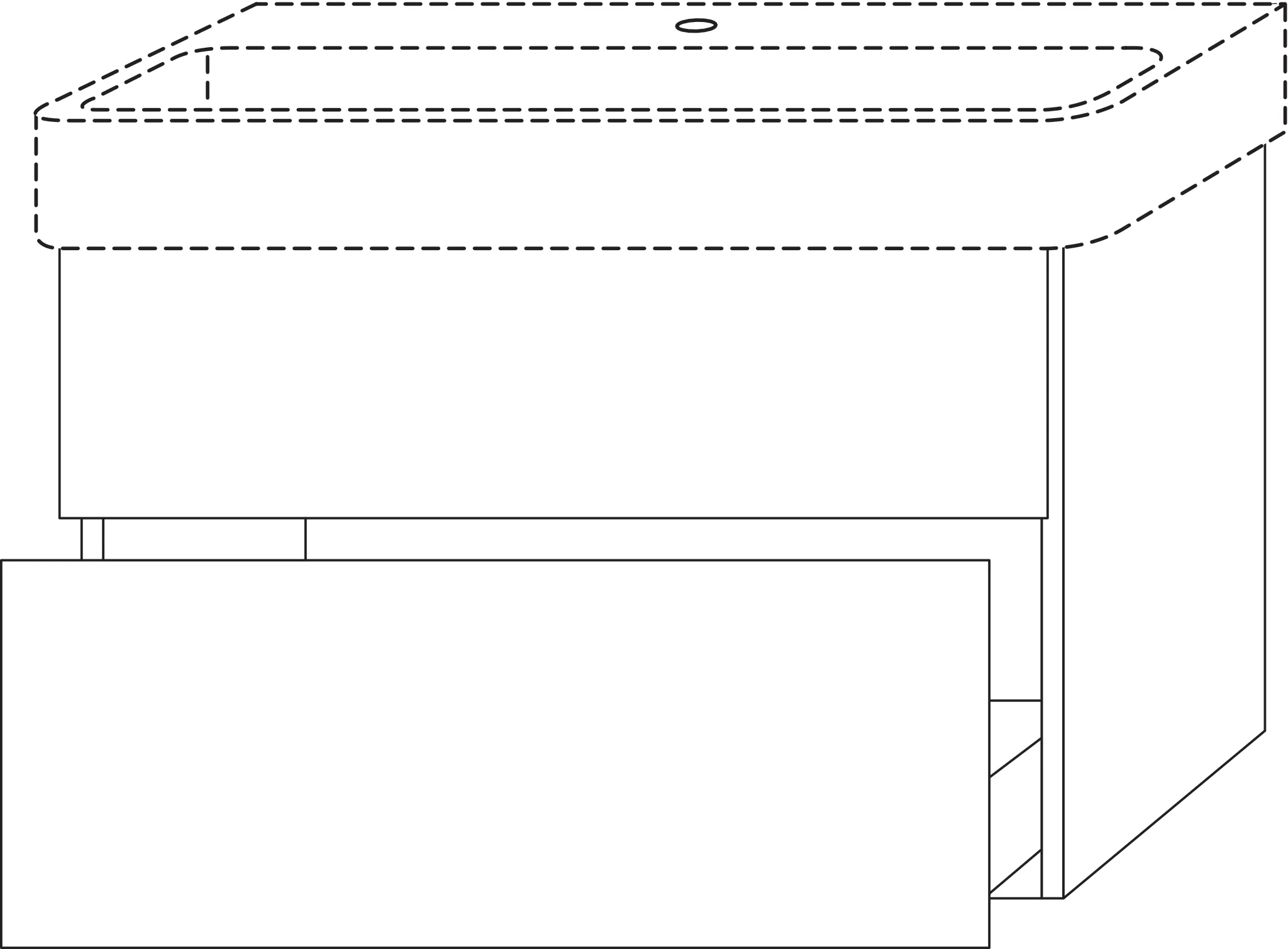 Waschtischunterbau mit Auszügen 3way (UM824) 588x910x397 Anthrazit-Matt