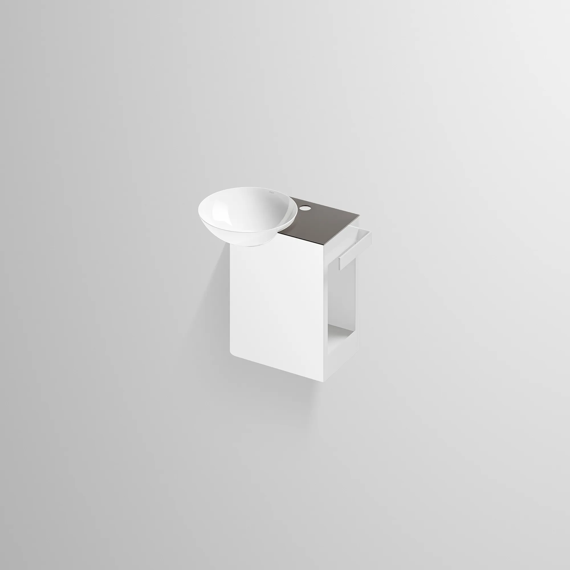 Alape Waschplatz „Insert-Serie“ 485 × 470 mm in Anthrazit Braun, 5241000 Weiß, links Alape Waschplatz „Insert-Serie“ 485 × 470 mm in Anthrazit Braun, 5241000 Weiß, links