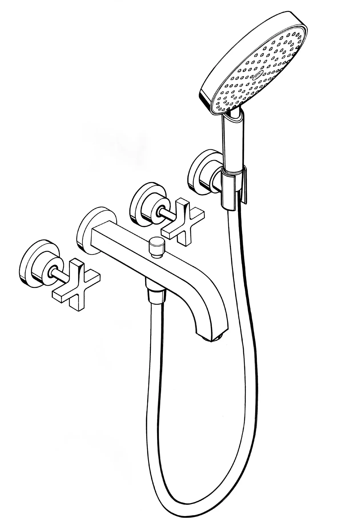 Hansgrohe AXOR Citterio 3-Loch Wannenarmatur Unterputz Chrom Hansgrohe AXOR Citterio 3-Loch Wannenarmatur Unterputz Chrom