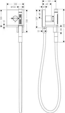 Handbrausenmodul Axor Starck Fertigset chrom Handbrausenmodul Axor Starck Fertigset chrom