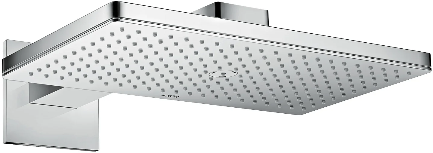 Hansgrohe AXOR ShowerSolutions Kopfbrause 460/300 1jet mit Brausearm und eckiger Rosette, Chrom, 466 x 270 mm, Rain Strahl, 19 l/min, Wandmontage, DN15