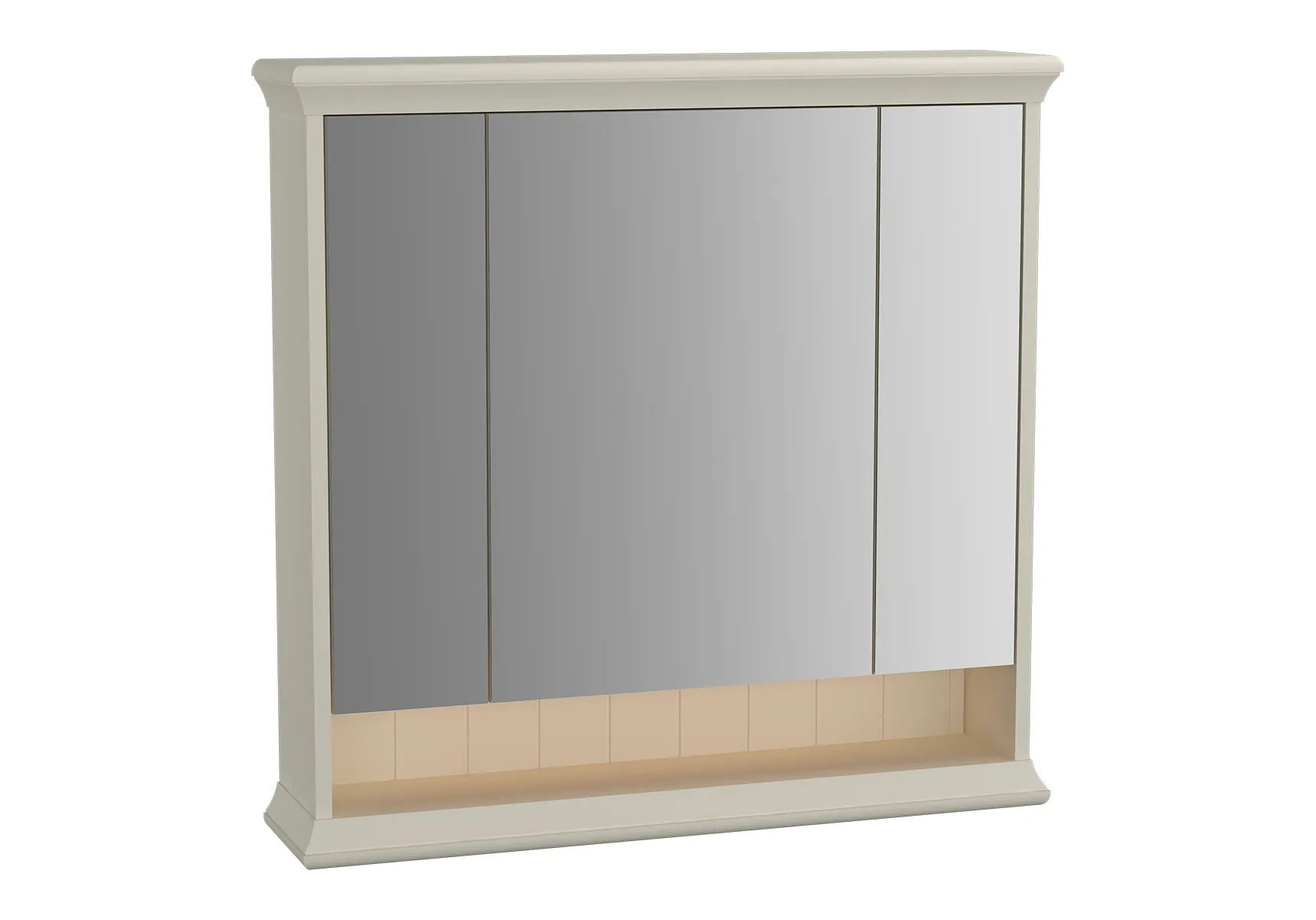 VitrA Valarte LED-Spiegelschrank 78 cm 3 Türen Elfenbein Matt VitrA Valarte LED-Spiegelschrank 78 cm 3 Türen Elfenbein Matt