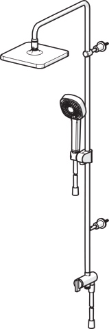 HA Kopfbrause-Set HANSABASICJET Style 4438 3-strahlig Ausladung 407 mm Chrom