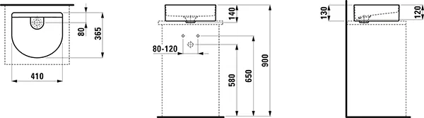 Waschtisch-Schale SONAR 365x410x140 ohne Hahnloch ohne Überlauf weiß Waschtisch-Schale SONAR 365x410x140 ohne Hahnloch ohne Überlauf weiß