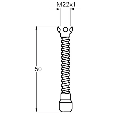 Schlauchauslauf 13911, Innengewinde M 22 x 1, 150 mm Schlauchauslauf 13911, Innengewinde M 22 x 1, 150 mm