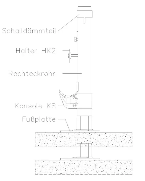 Zubehör Standkonsole STF 2K weiß RAL 9016 für 2-Säuler Höhe910