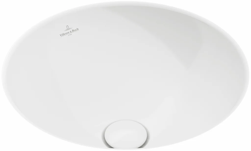 Villeroy & Boch Loop & Friends Unterbauwaschbecken 4A5101, 330x330mm, Rund, ohne Überlauf, Pure Black CeramicPlus