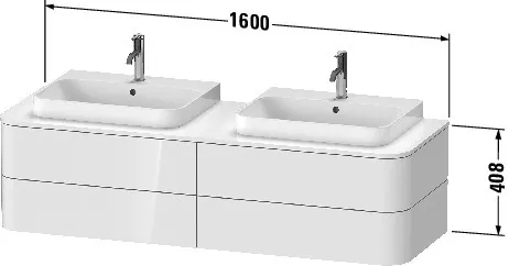 Duravit Waschtischunterschrank wandhängend „Happy D.2 Plus“ 160 × 40,8 × 55 cm Taupe Seidenmatt Duravit Waschtischunterschrank wandhängend „Happy D.2 Plus“ 160 × 40,8 × 55 cm Taupe Seidenmatt