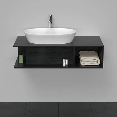 Duravit Waschtischunterschrank wandhängend „D-Neo“ 100 × 26 × 55 cm Eiche Schwarz