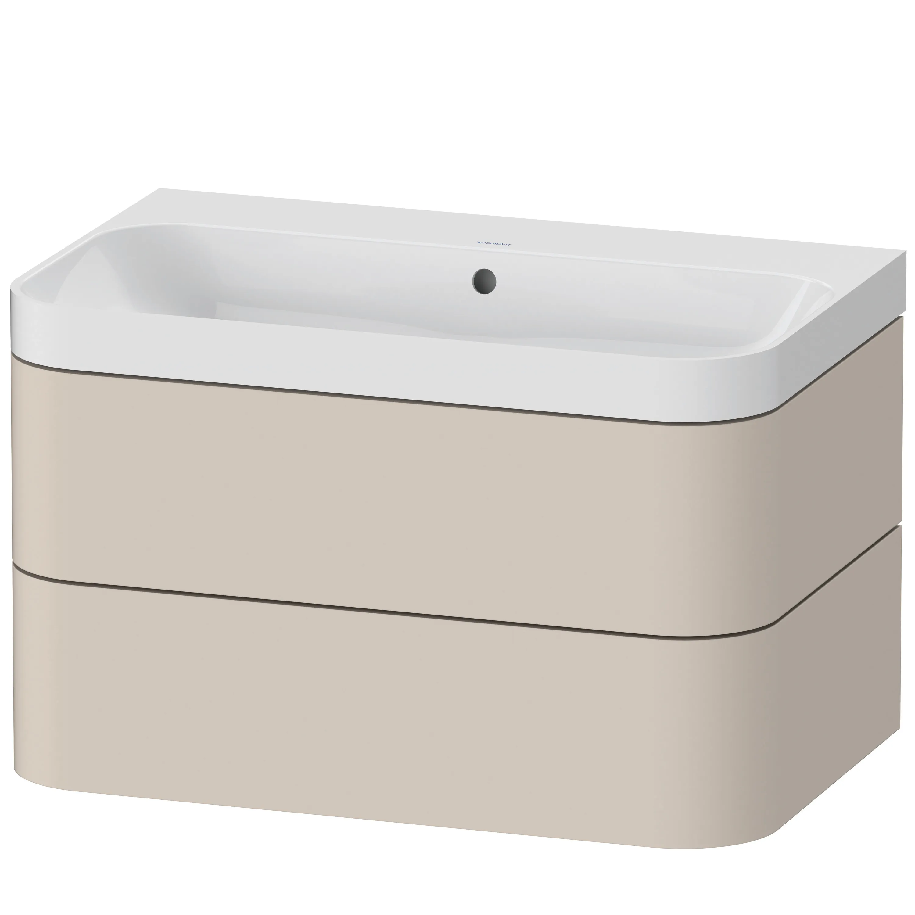 Duravit Waschtischunterschrank c-shaped Set wandhängend „Happy D.2 Plus“ 77,5 × 48 × 49 cm Taupe Supermatt