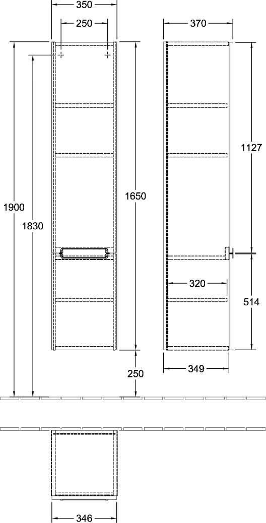 Villeroy & Boch Subway 2.0 Hochschrank A70910 Glossy White Villeroy & Boch Subway 2.0 Hochschrank A70910 Glossy White