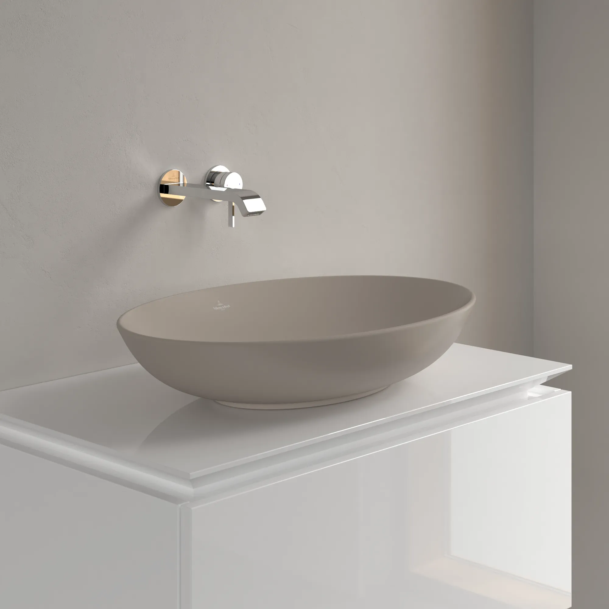 Villeroy & Boch Aufsatzwaschbecken Loop & Friends Almond CeramicPlus 620x420x150mm matt TitanCeram Villeroy & Boch Aufsatzwaschbecken Loop & Friends Almond CeramicPlus 620x420x150mm matt TitanCeram