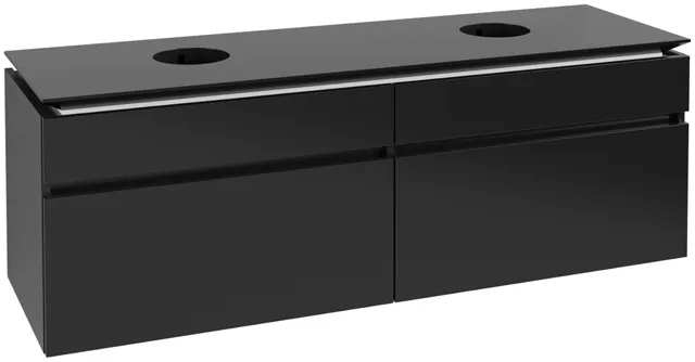 Villeroy & Boch Waschtischunterschrank „Legato“ für Schrankwaschtisch 1600 × 550 × 500 mm Black Matt Lacquer, für links und rechts