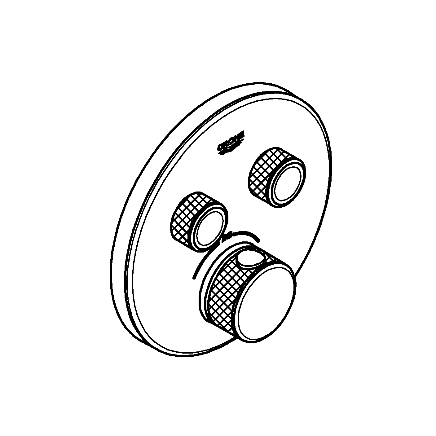 Thermostat Grohtherm SmartControl 29151, mit 2 Absperrventilen, Fertigmontageset für Rapido SmartBox, Wandrosette rund, moon white