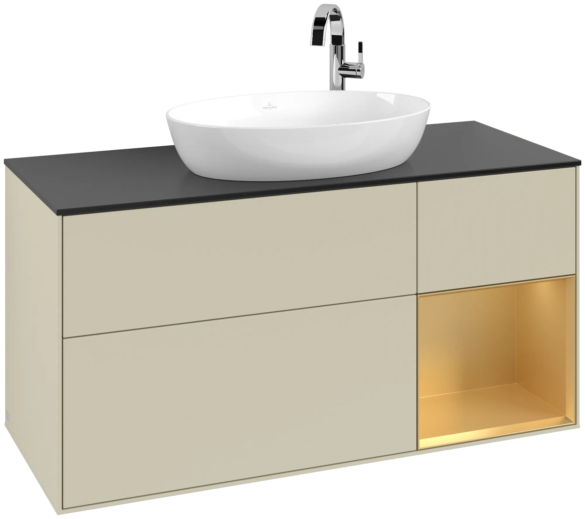 Villeroy & Boch Finion Waschbeckenunterschrank G95, 1200x603x501mm, Eckig, Beleuchtung