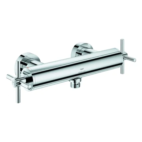 Brausebatterie Atrio 26895, Wandmontage, eigensicher, mit Kreuzgriffen, chrom Brausebatterie Atrio 26895, Wandmontage, eigensicher, mit Kreuzgriffen, chrom