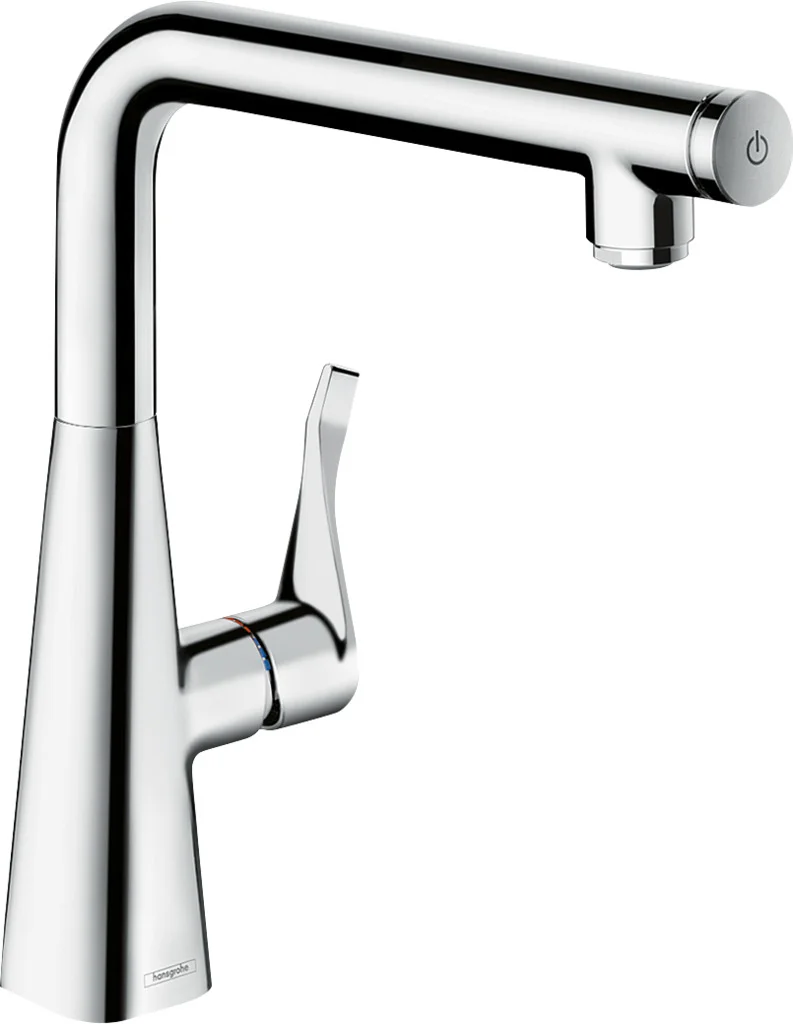 Hansgrohe Metris Select M71 Einhebel-Küchenmischer 260, 1-Jet, Chrom, Schwenkbereich einstellbar in 3 Stufen, Laminarstrahl, SoftStart