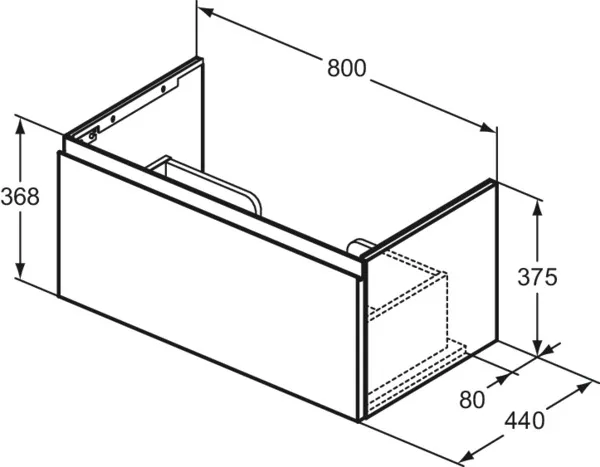 Ideal Standard Waschtischunterschrank „Finesse“ 80 × 37,5 × 44 cm Eiche weiß Ideal Standard Waschtischunterschrank „Finesse“ 80 × 37,5 × 44 cm Eiche weiß